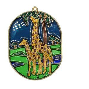 Giraffe Sun Catcher Parent Child wildlife Blue Green